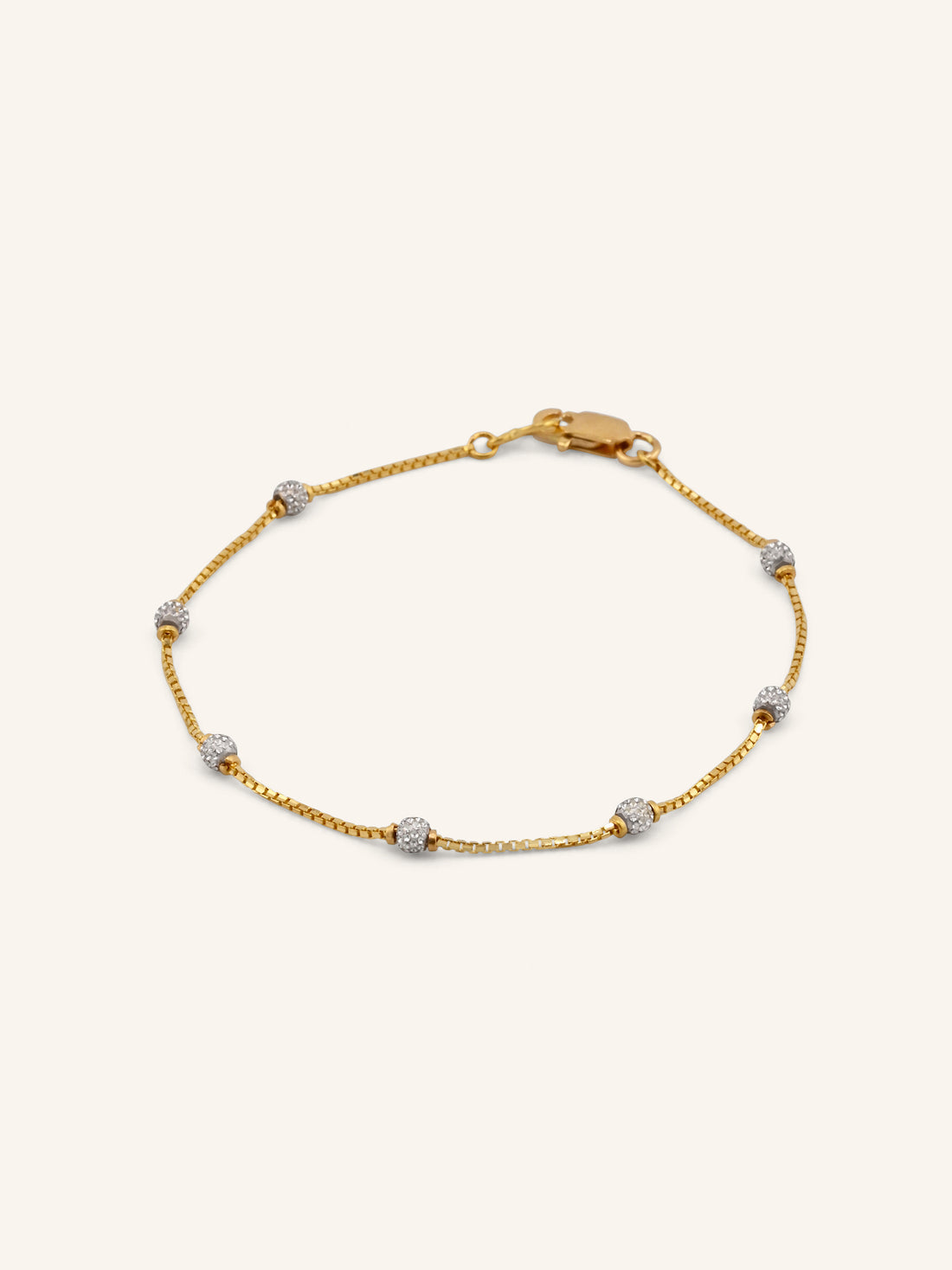 22ct Gold Two Tone Ball Bracelet