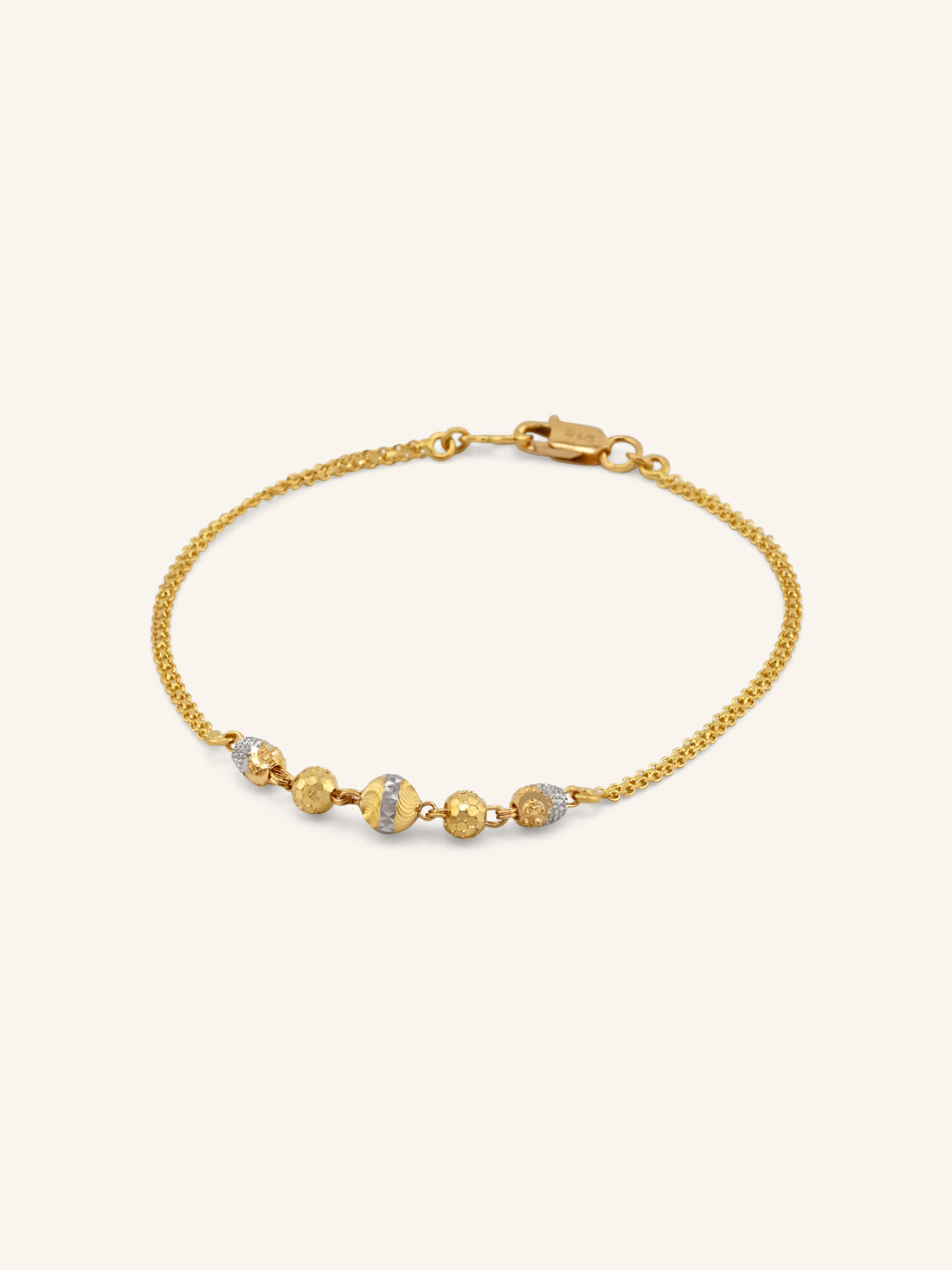 22ct Gold Two Tone Ball Bracelet