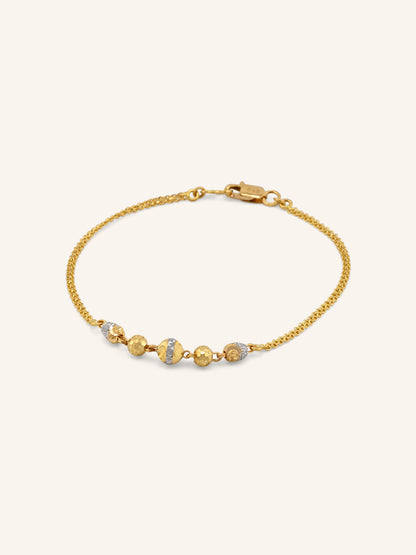 22ct Gold Two Tone Ball Bracelet