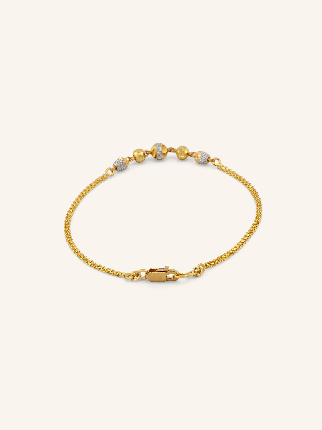 22ct Gold Two Tone Ball Bracelet