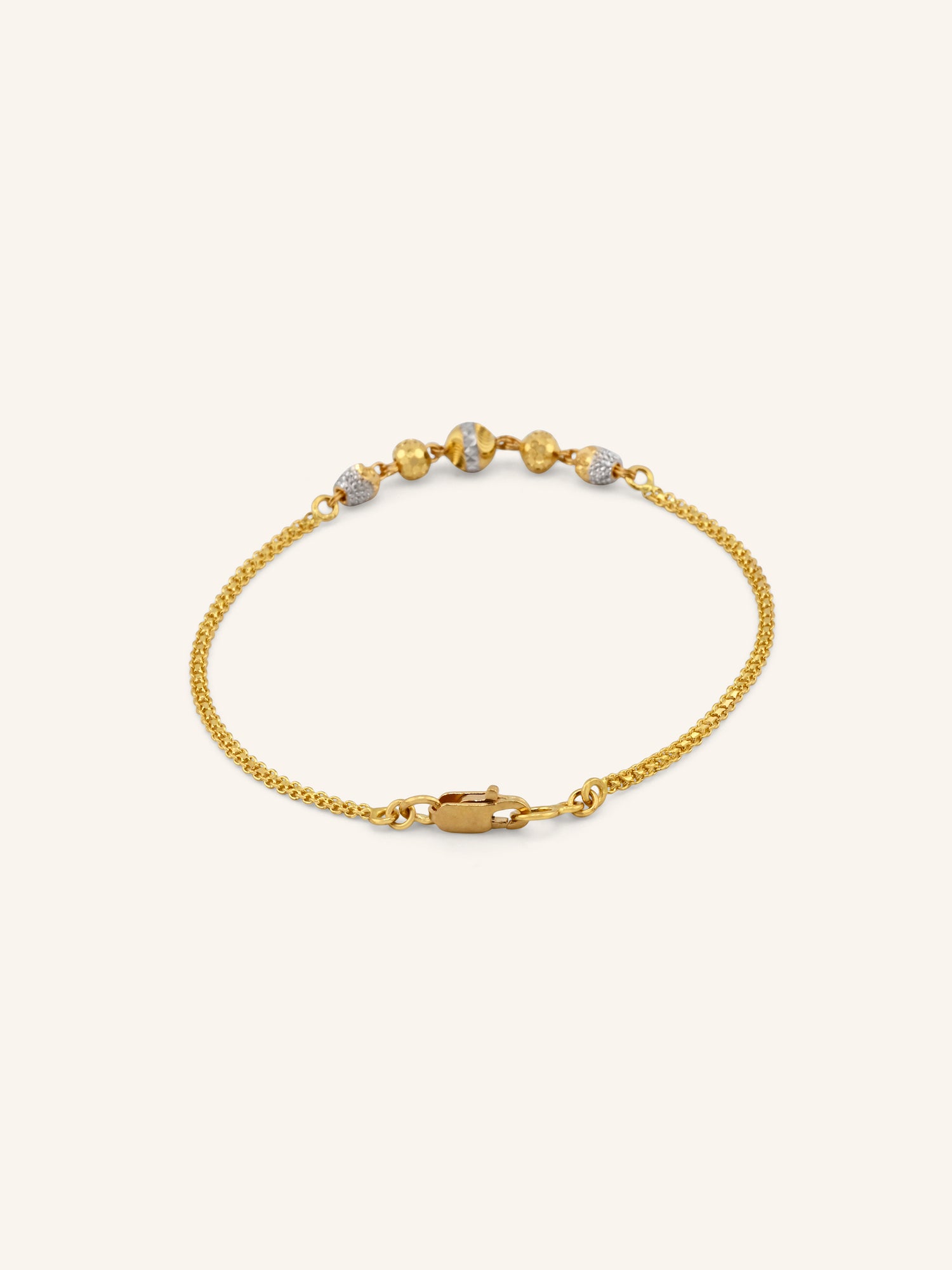 22ct Gold Two Tone Ball Bracelet