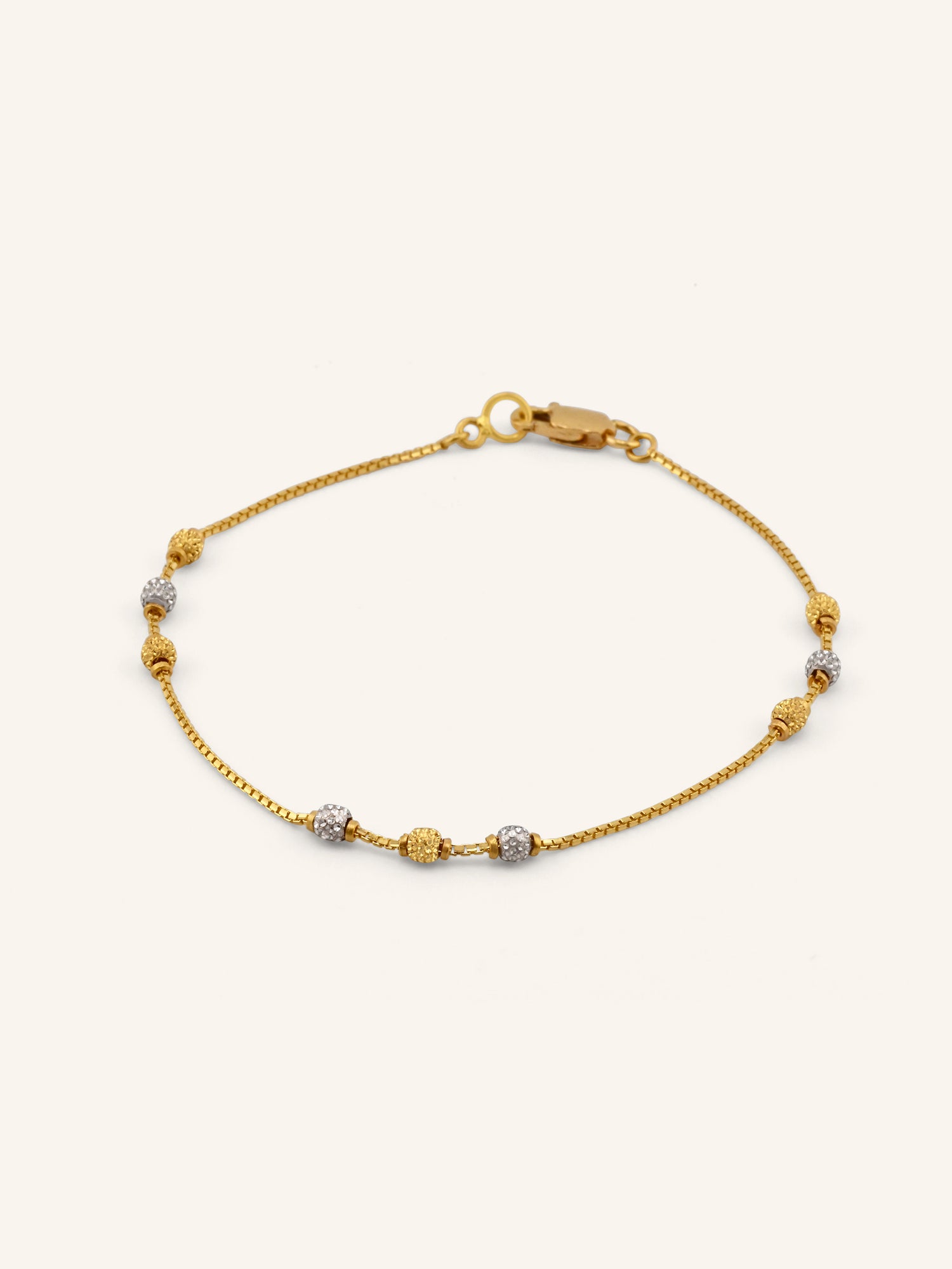 22ct Gold Two Tone Ball Bracelet