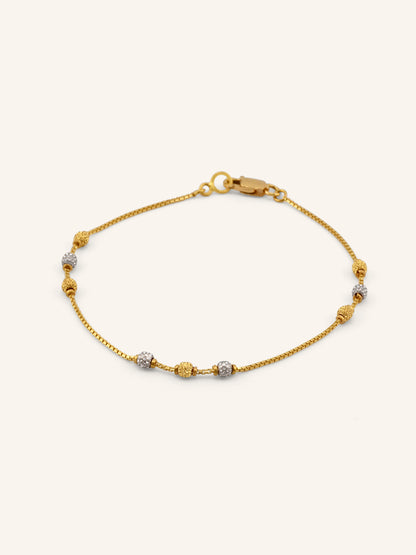 22ct Gold Two Tone Ball Bracelet