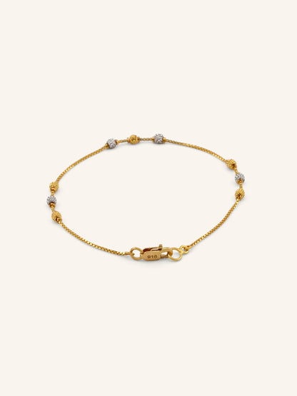 22ct Gold Two Tone Ball Bracelet
