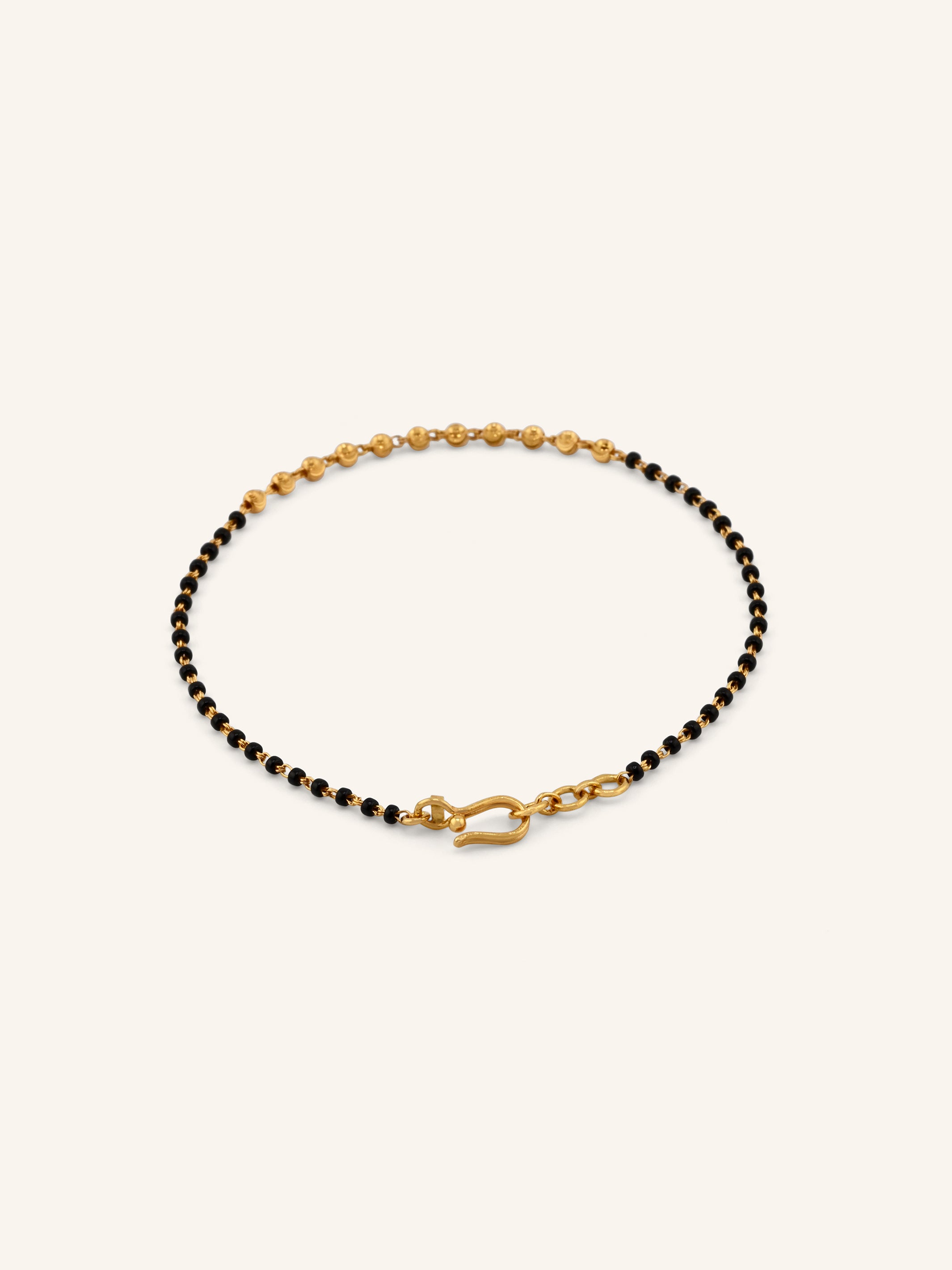 22ct Gold Black Beads Ball Bracelet