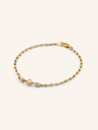 22ct Gold Two Tone Ball Bracelet