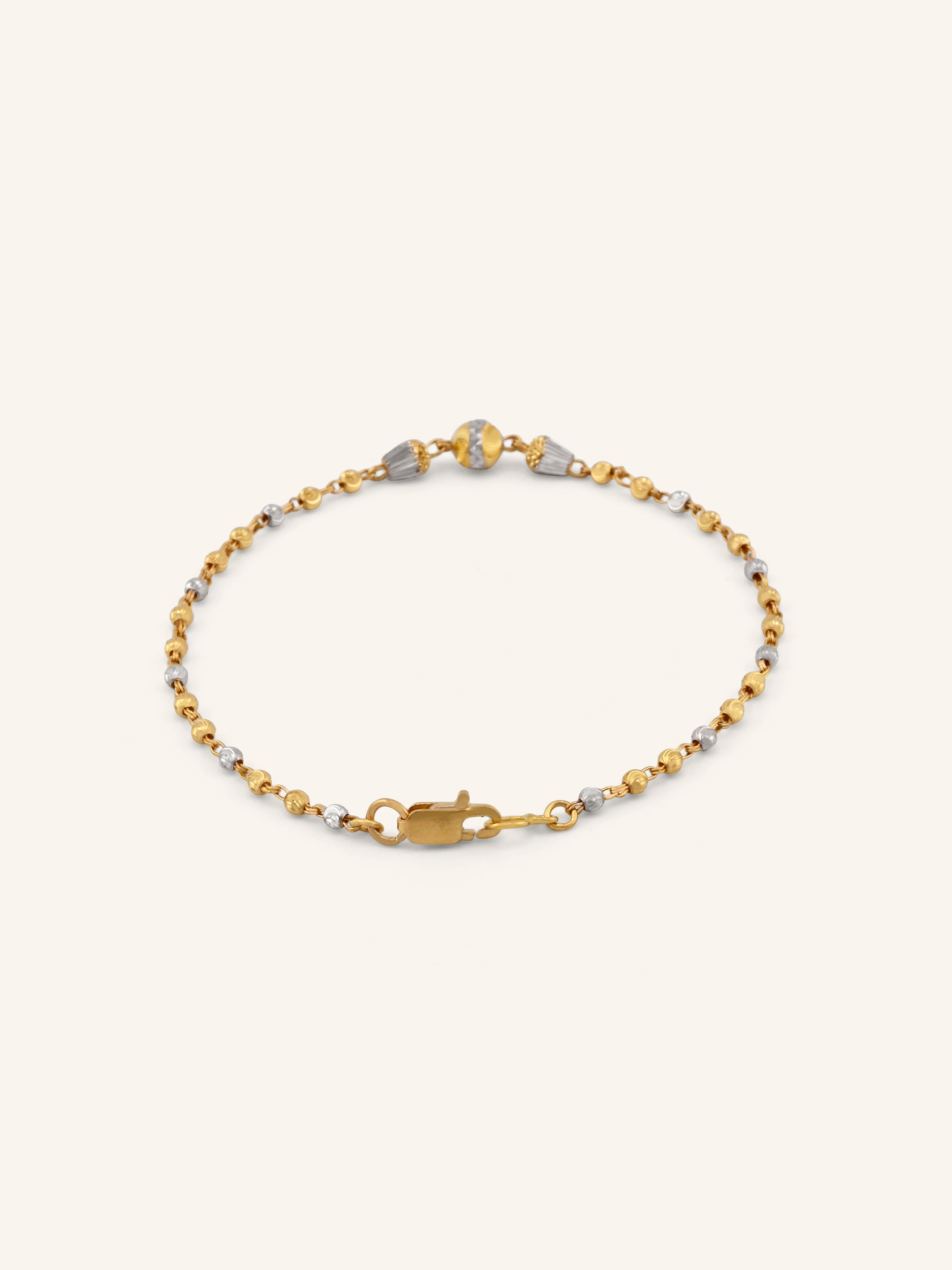 22ct Gold Two Tone Ball Bracelet