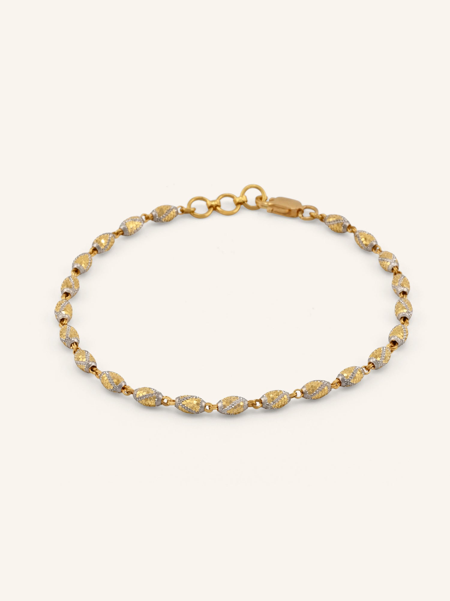 22ct Gold Two Tone Ball Bracelet