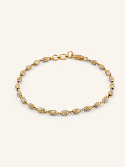 22ct Gold Two Tone Ball Bracelet