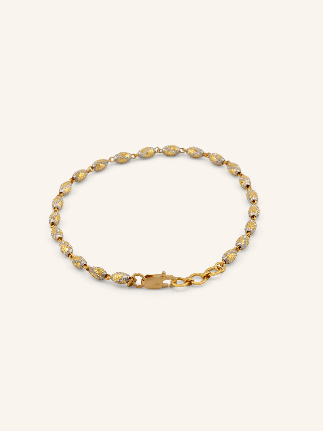 22ct Gold Two Tone Ball Bracelet