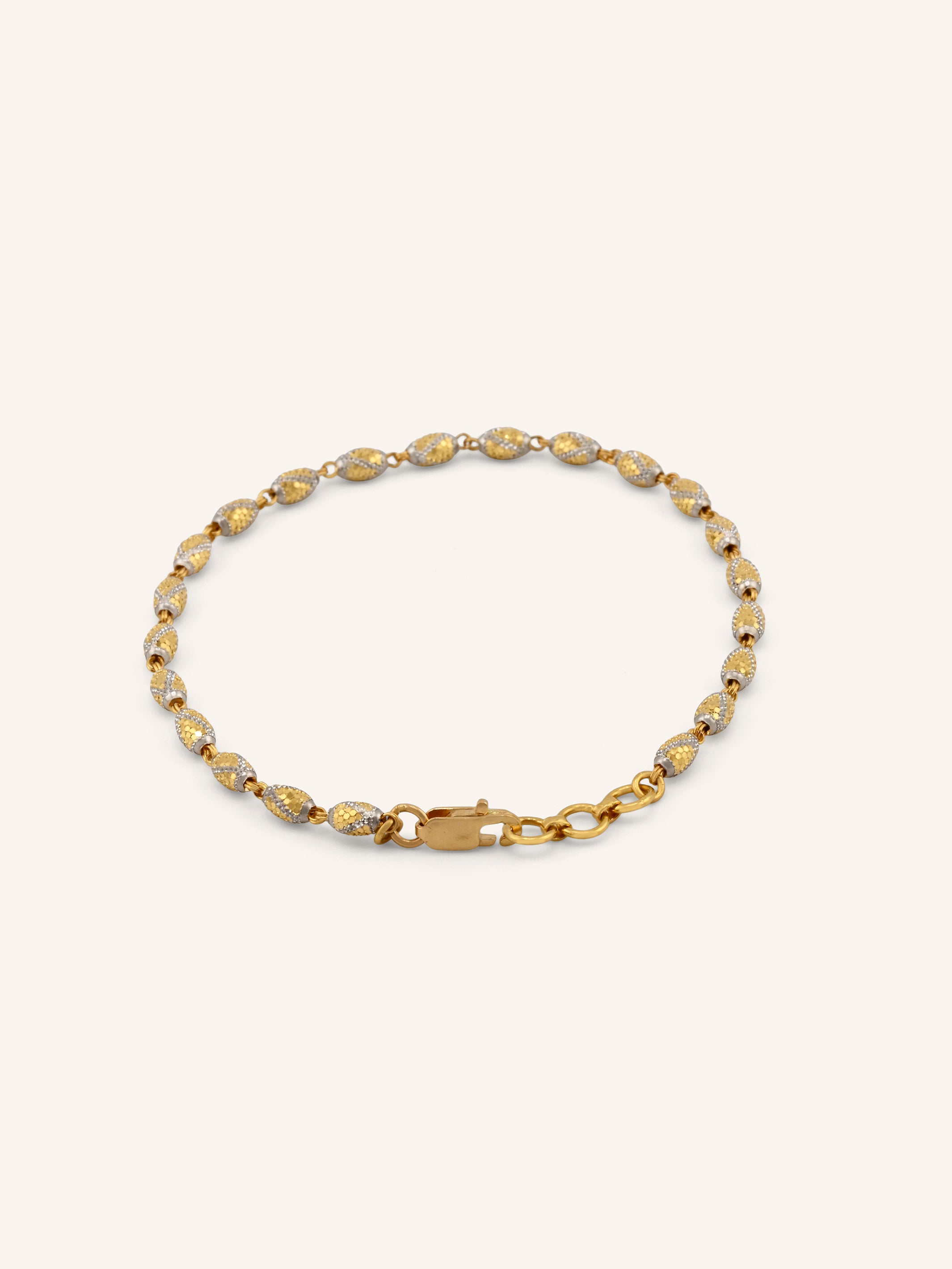 22ct Gold Two Tone Ball Bracelet