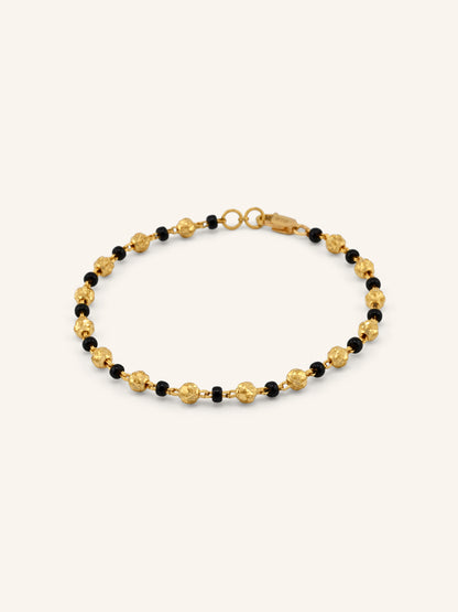 22ct Gold Black Beads Ball Bracelet