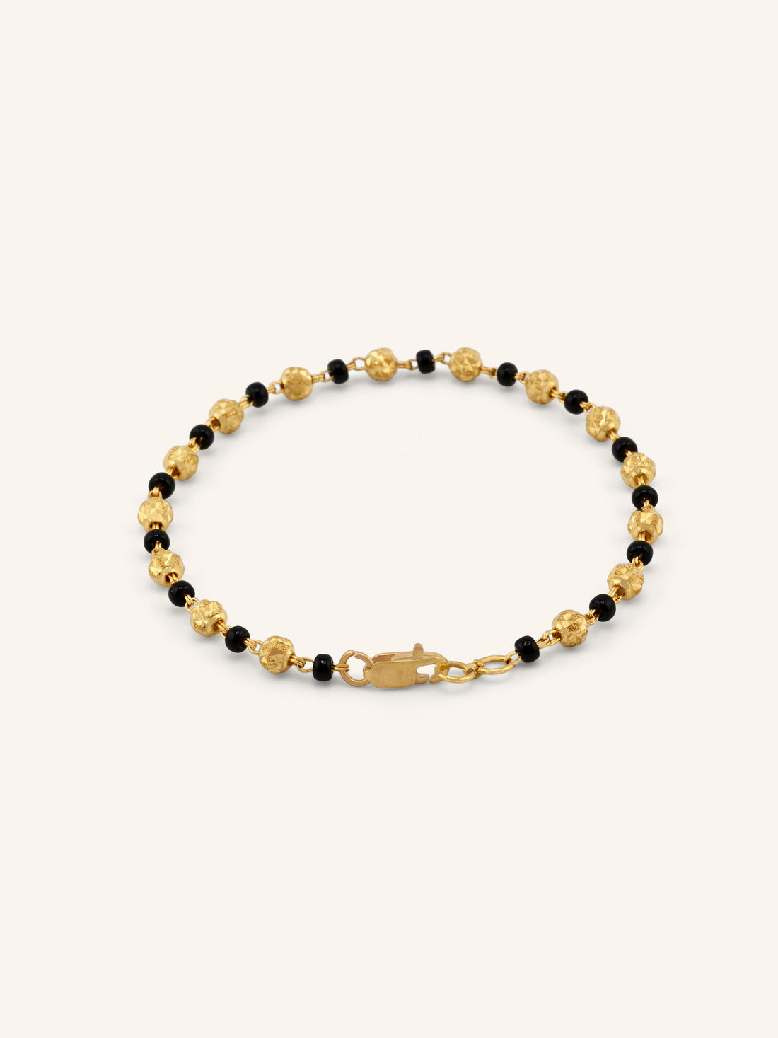 22ct Gold Black Beads Ball Bracelet