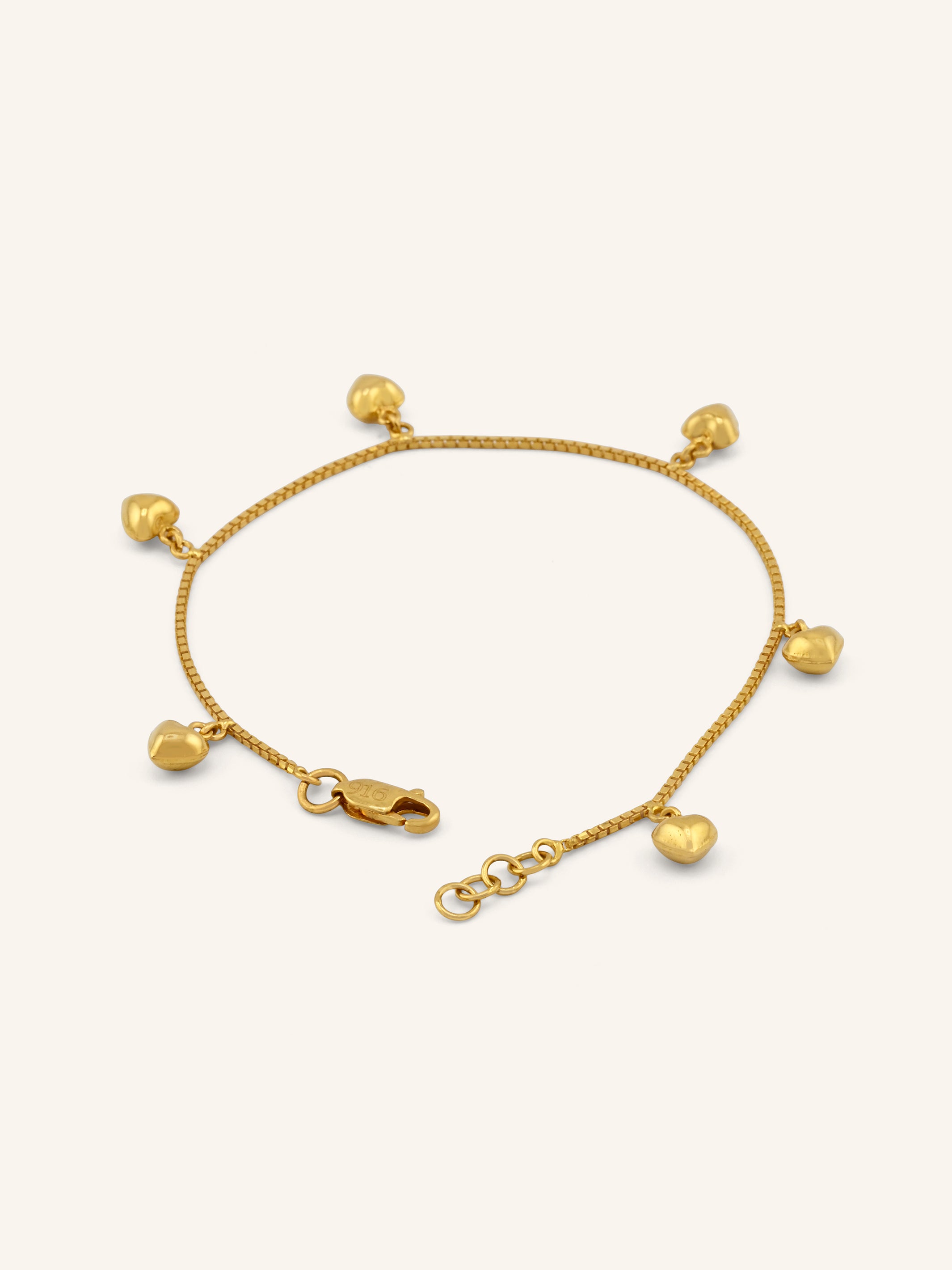 22ct Gold Charm Ladies Bracelet