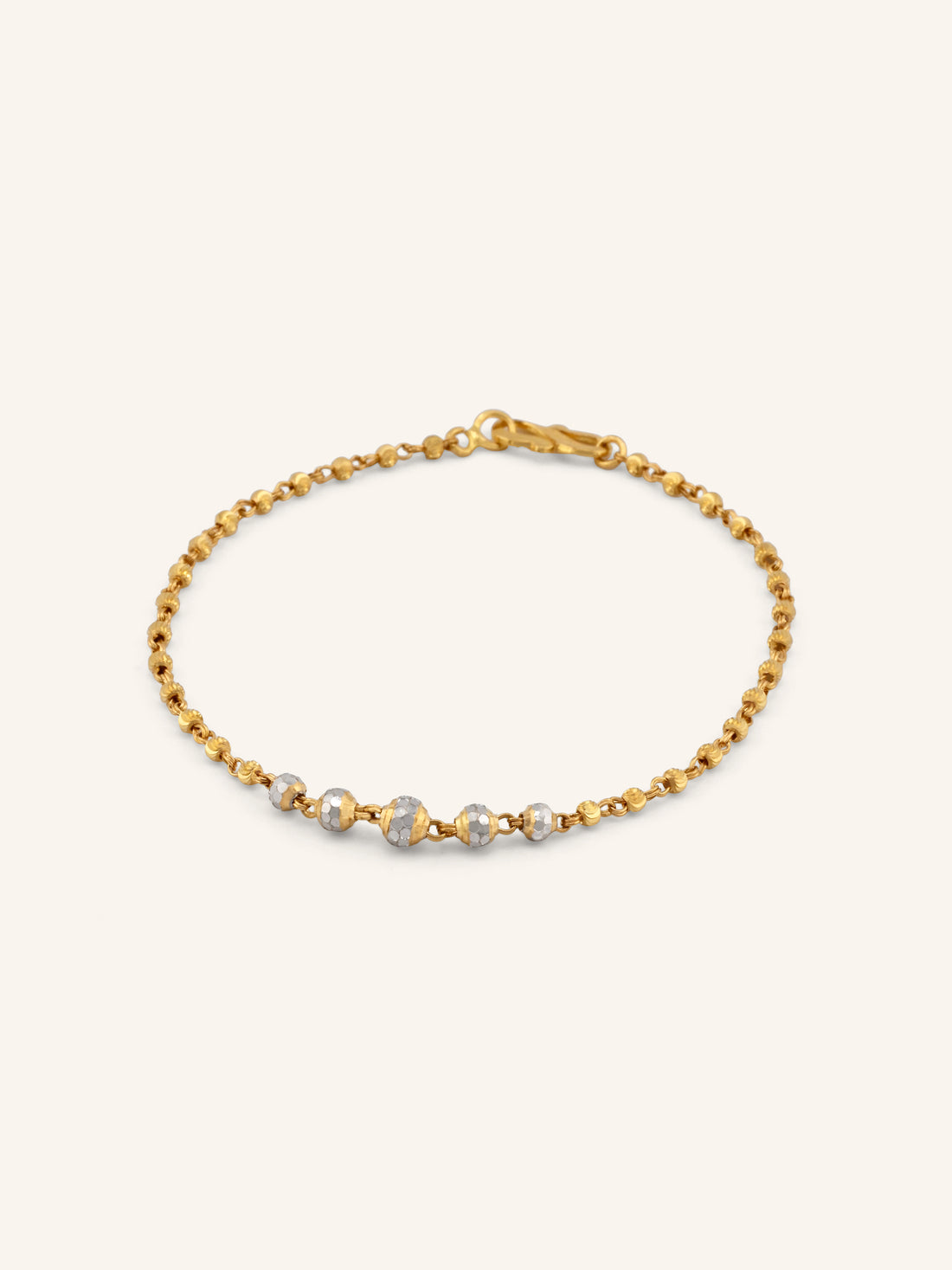 22ct Gold Two Tone Ball Bracelet