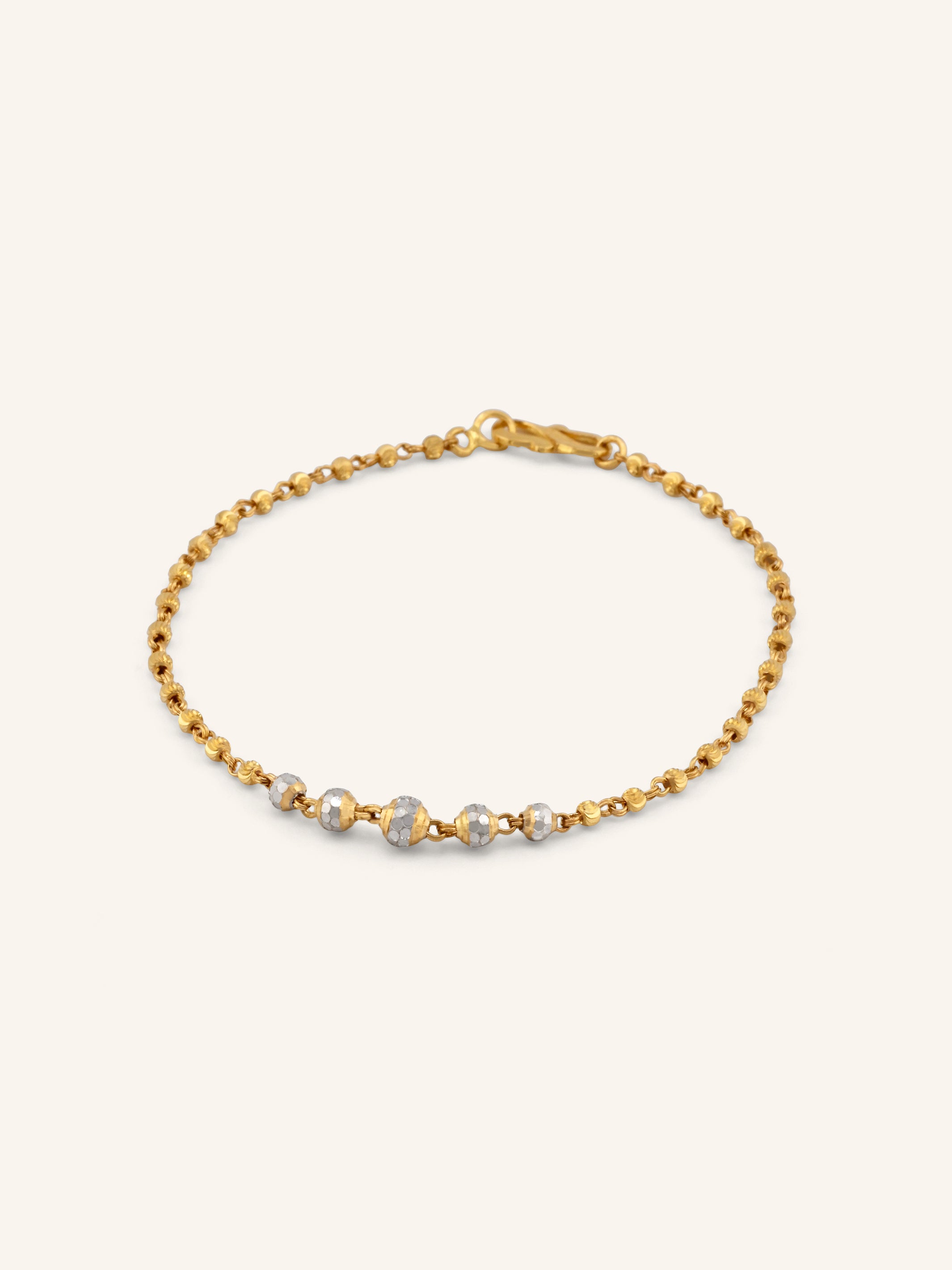 22ct Gold Two Tone Ball Bracelet