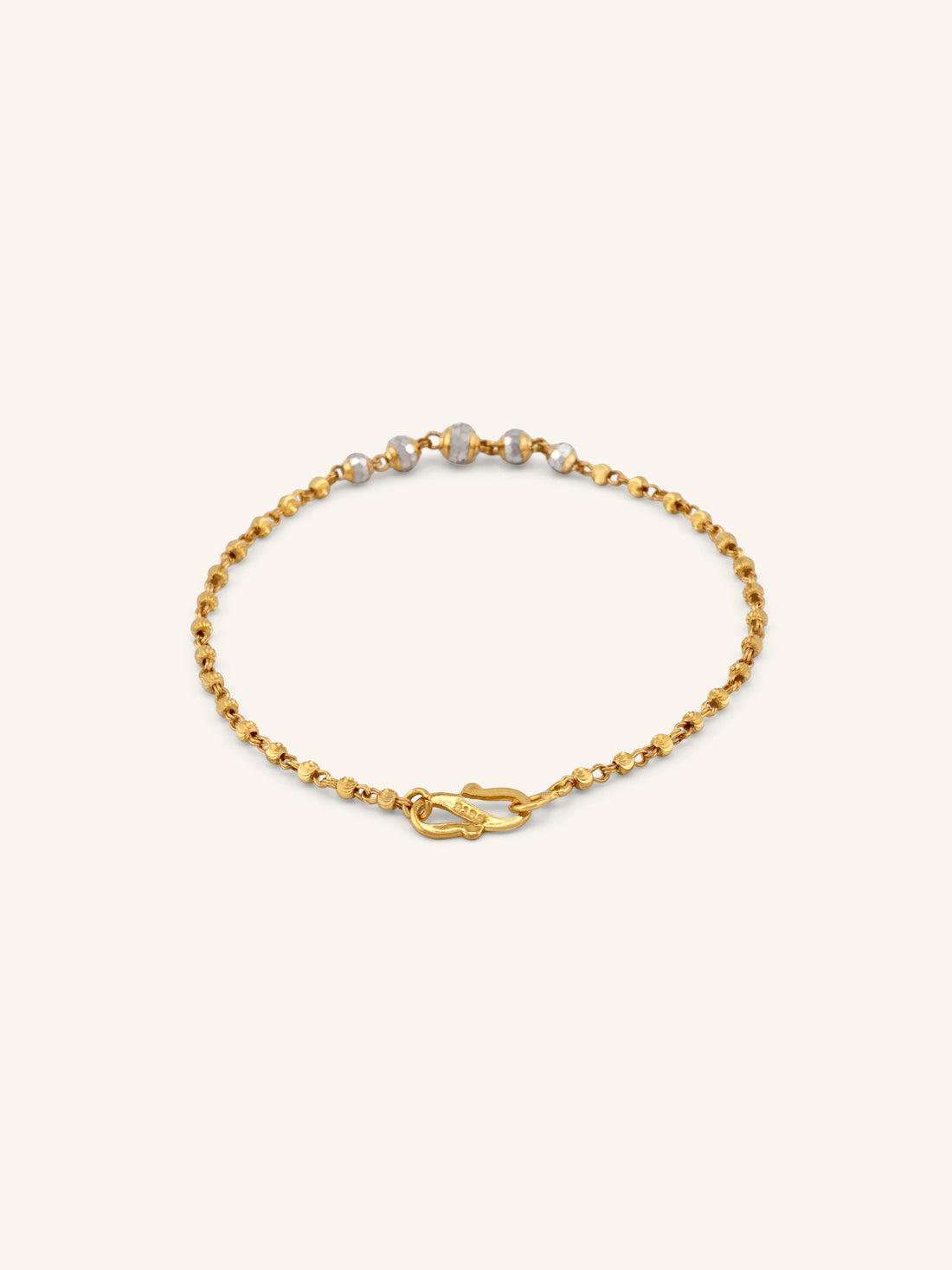 22ct Gold Two Tone Ball Bracelet