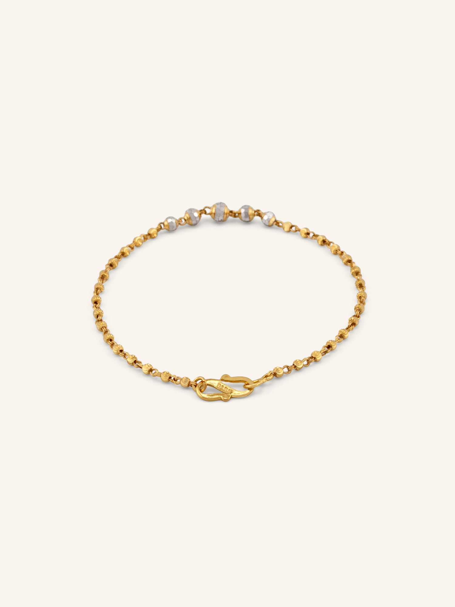 22ct Gold Two Tone Ball Bracelet