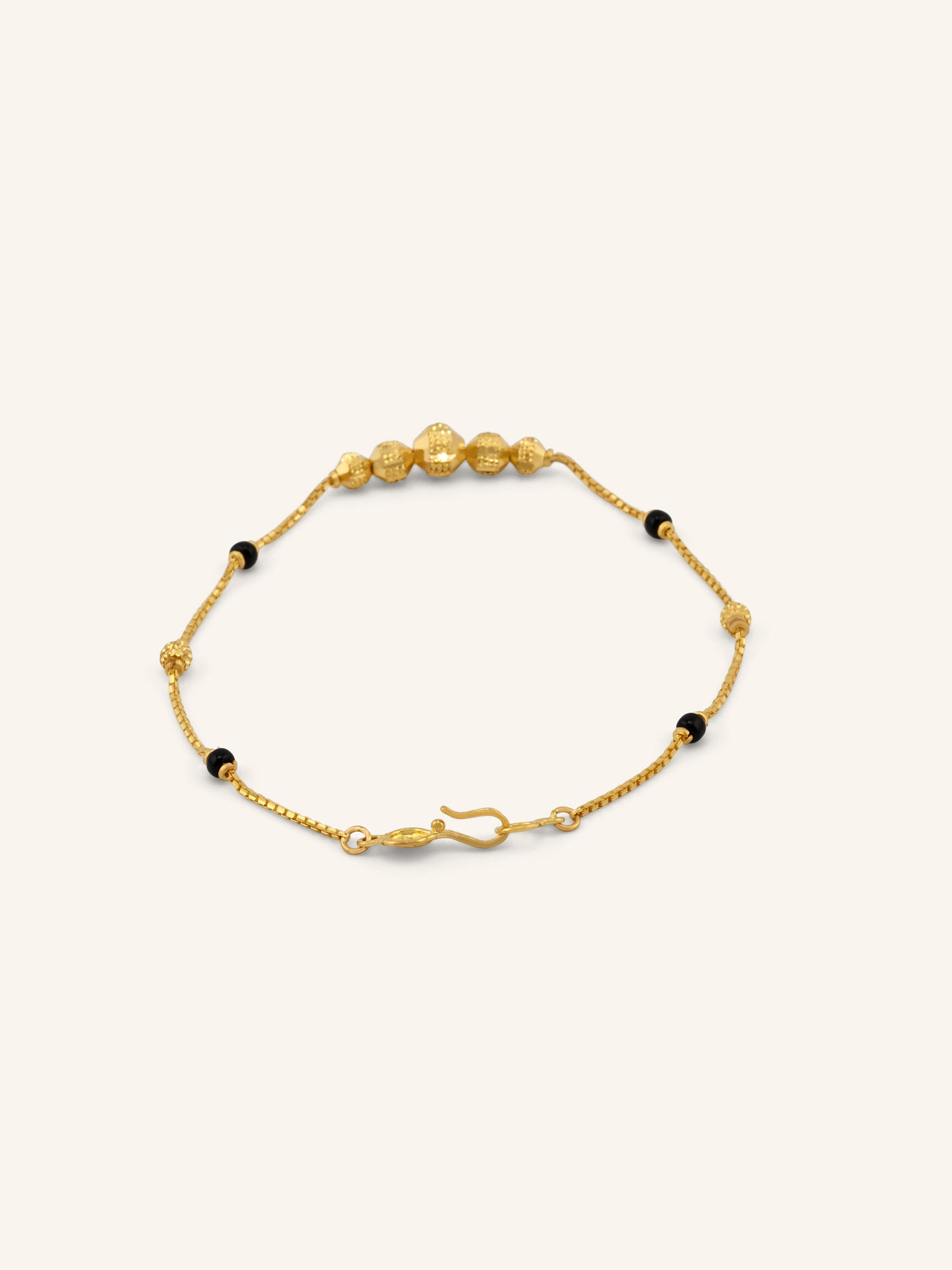 22ct Gold Black Beads Ball Bracelet