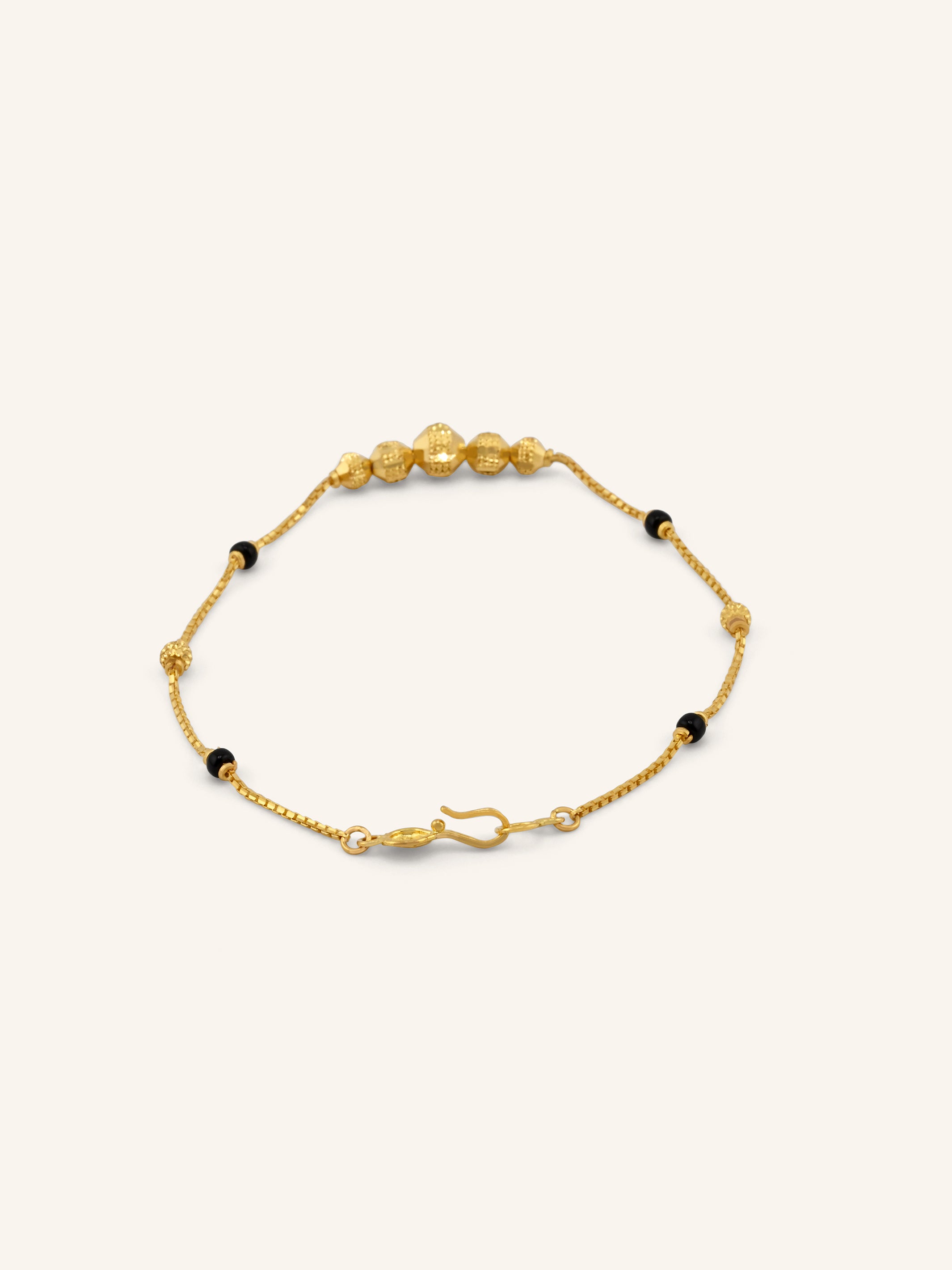 22ct Gold Black Beads Ball Bracelet