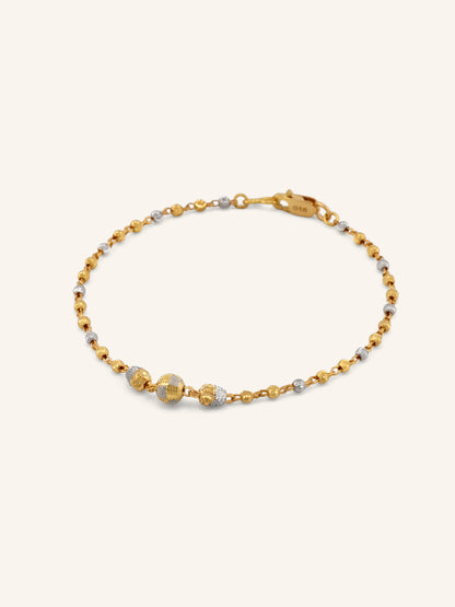 22ct Gold Two Tone Ball Bracelet