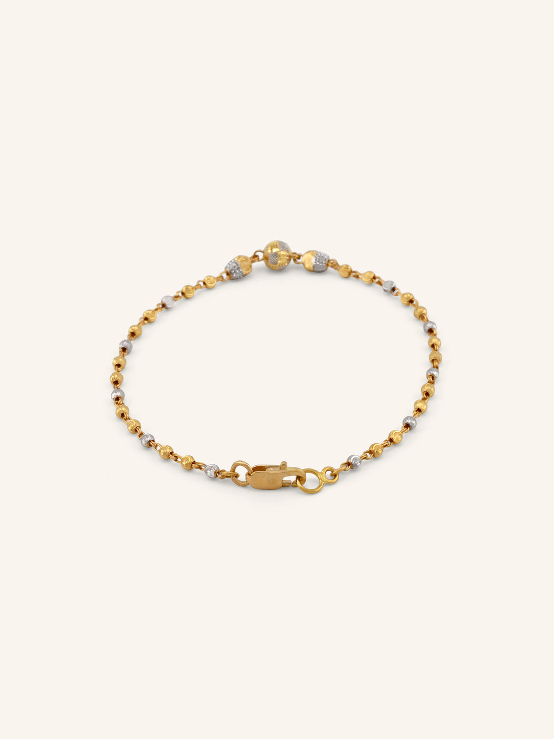 22ct Gold Two Tone Ball Bracelet