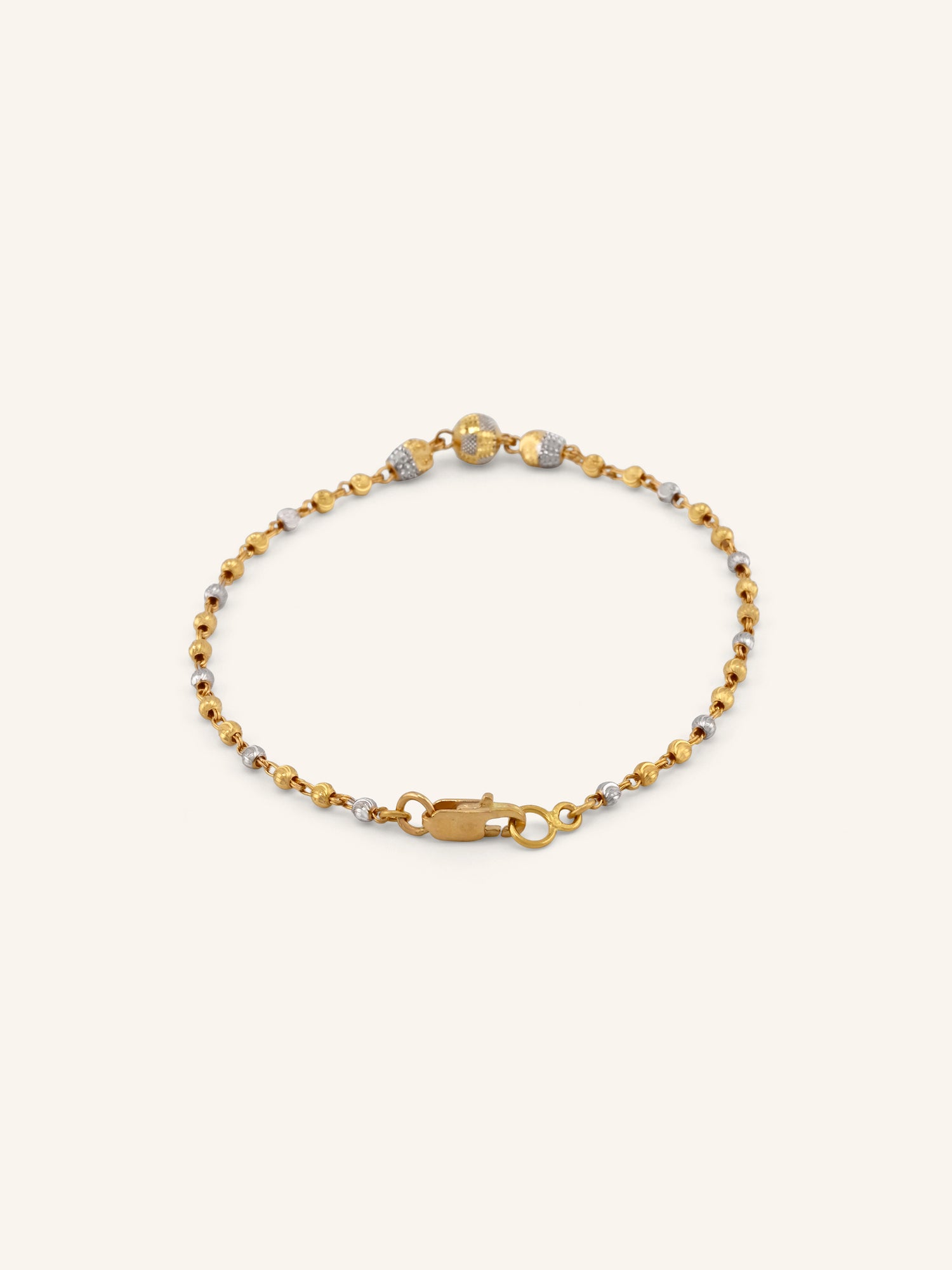 22ct Gold Two Tone Ball Bracelet