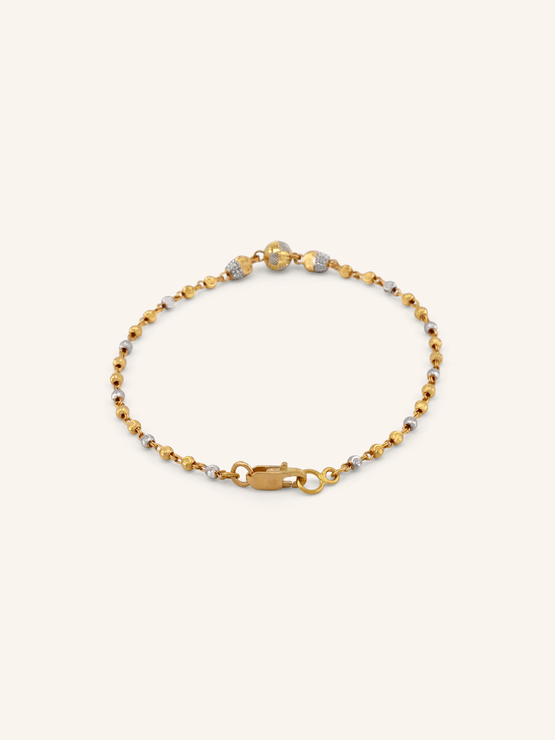 22ct Gold Two Tone Ball Bracelet