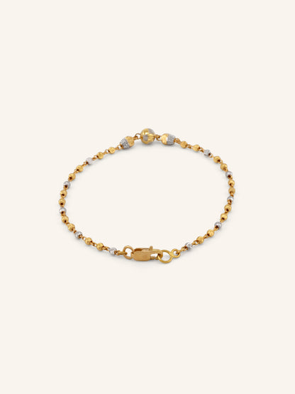 22ct Gold Two Tone Ball Bracelet