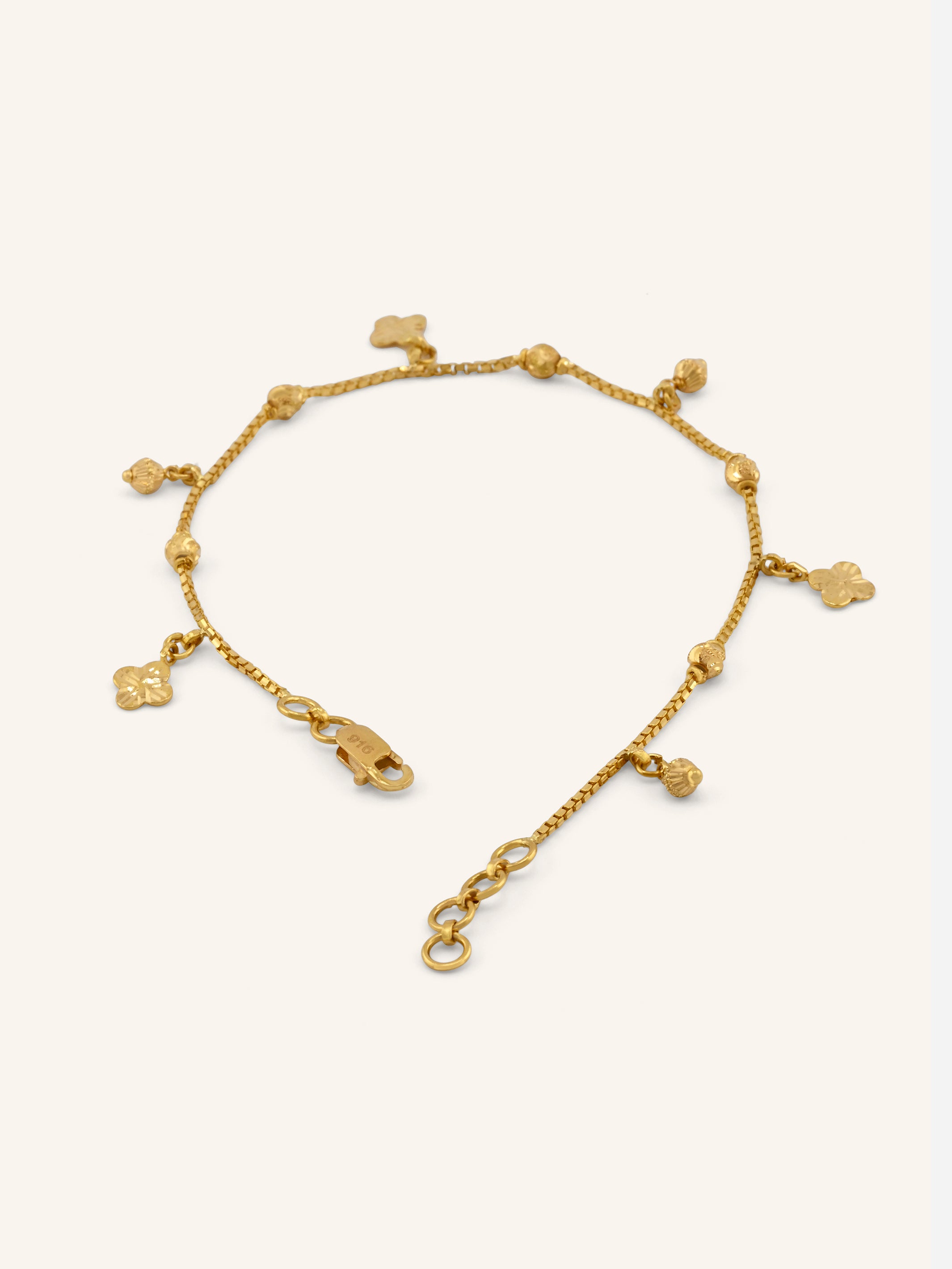 22ct Gold Charm Ladies Bracelet