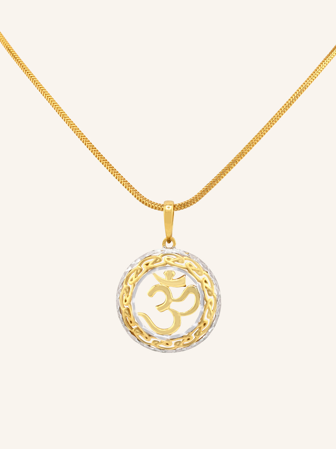 22ct Gold Two Tone Om Pendant