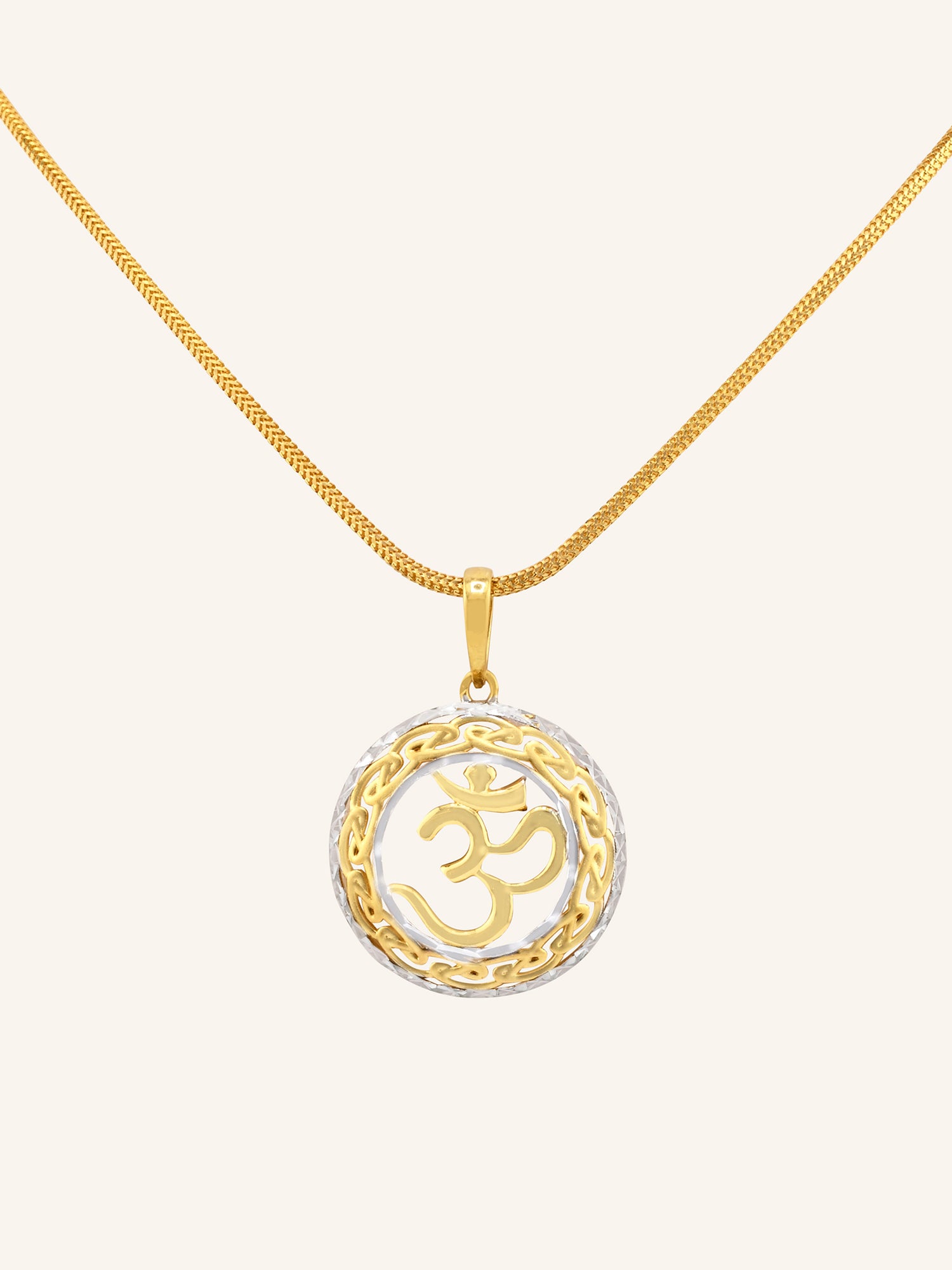 22ct Gold Two Tone Om Pendant