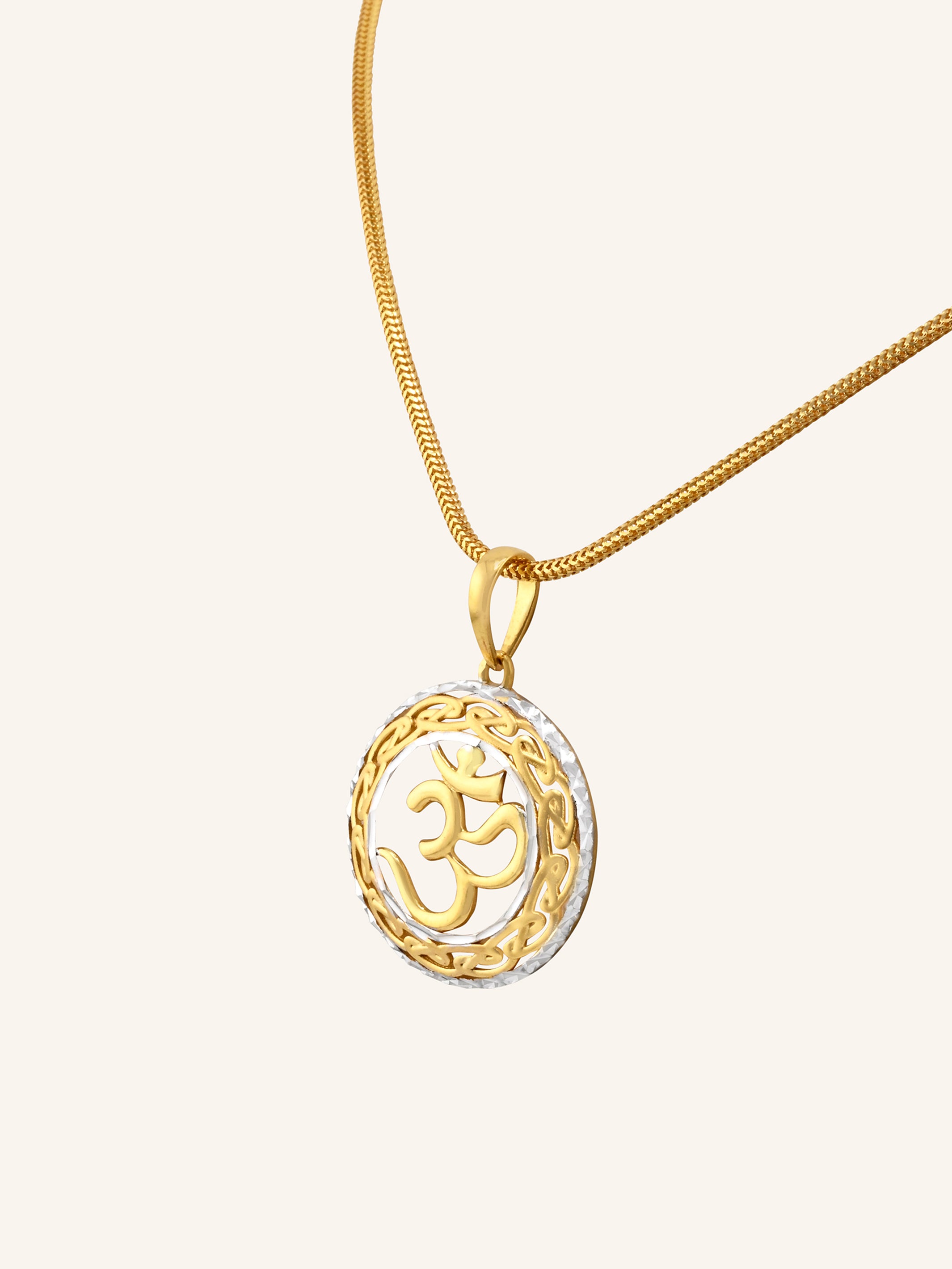 22ct Gold Two Tone Om Pendant