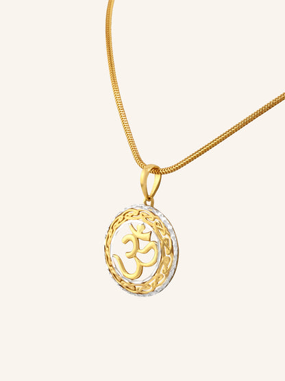 22ct Gold Two Tone Om Pendant