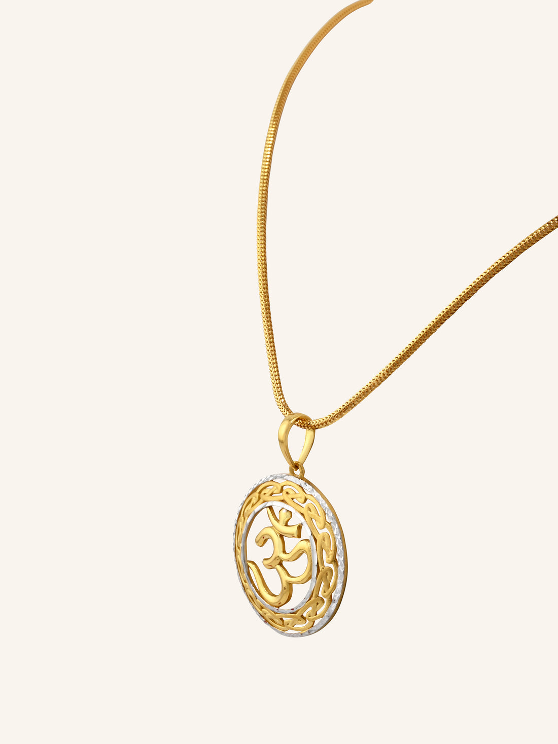 22ct Gold Two Tone Om Pendant