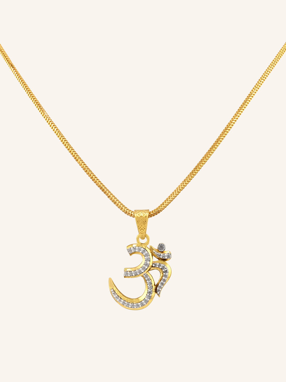 22ct Gold Om CZ Pendant