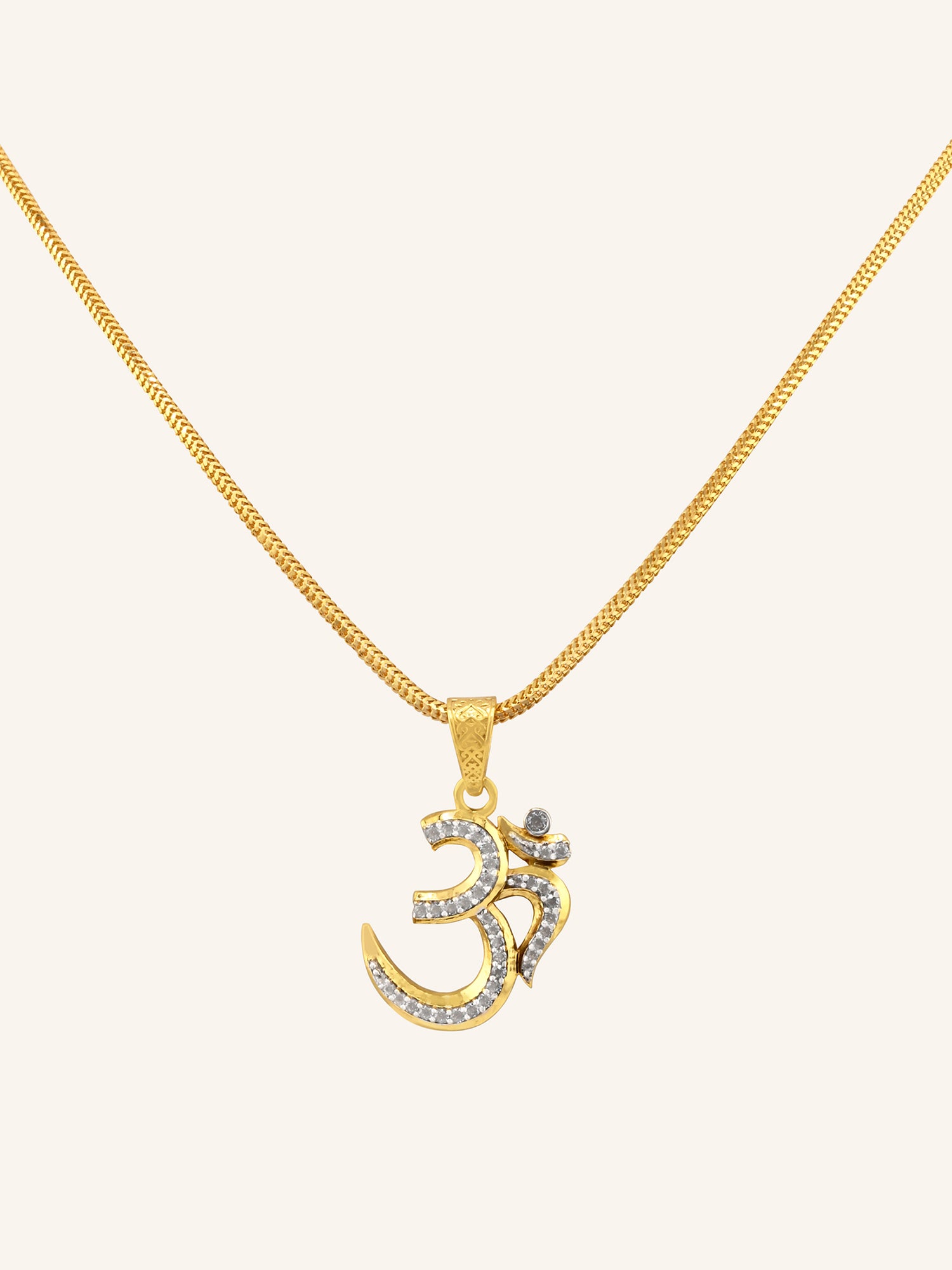 22ct Gold Om CZ Pendant