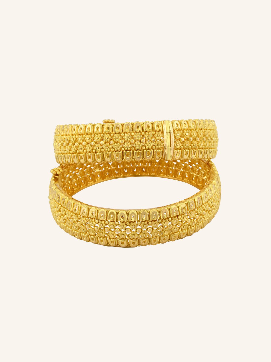 22ct Gold Screw Patta Pair Bangles