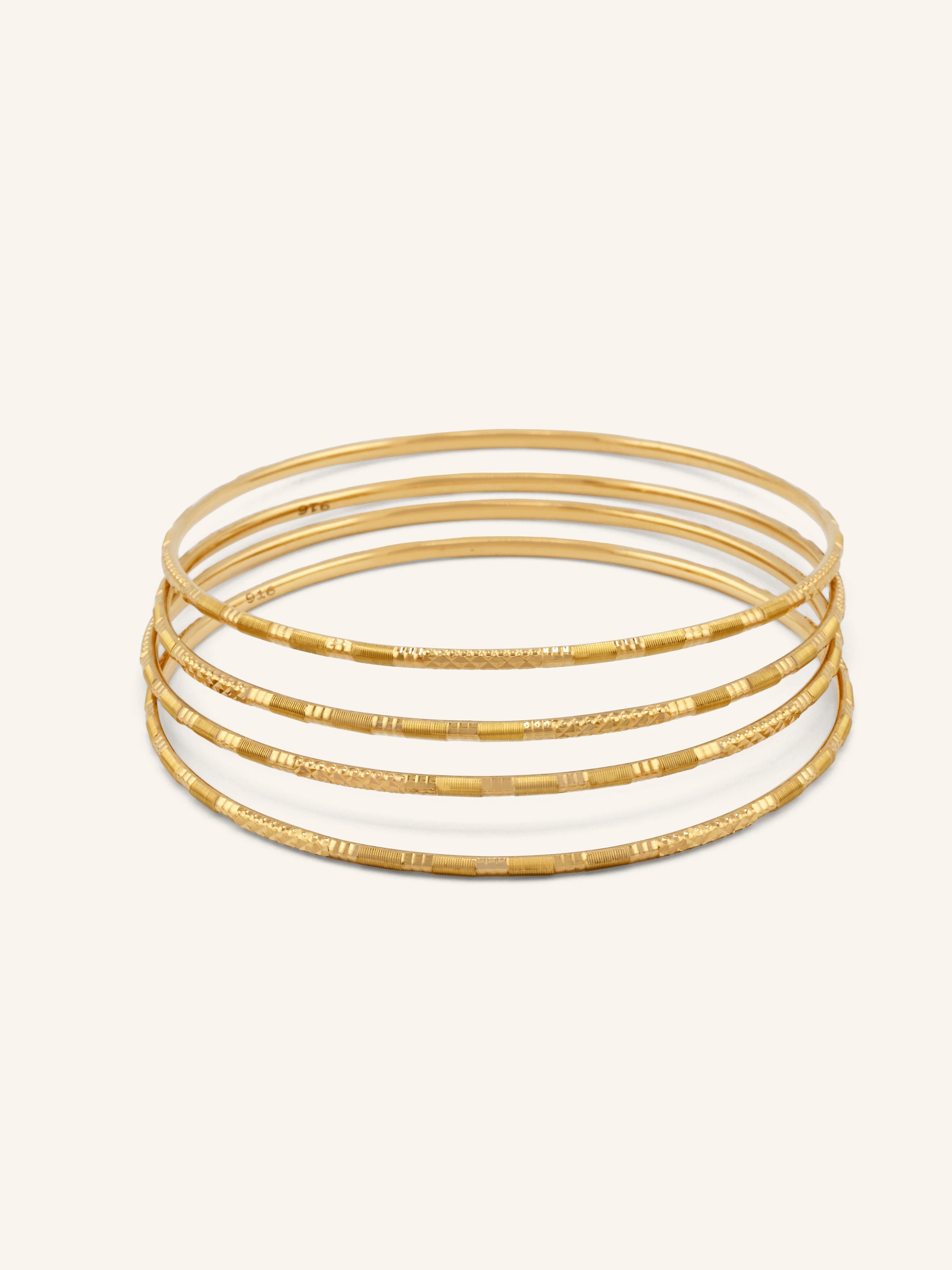 22ct Gold 4 Piece Bangle