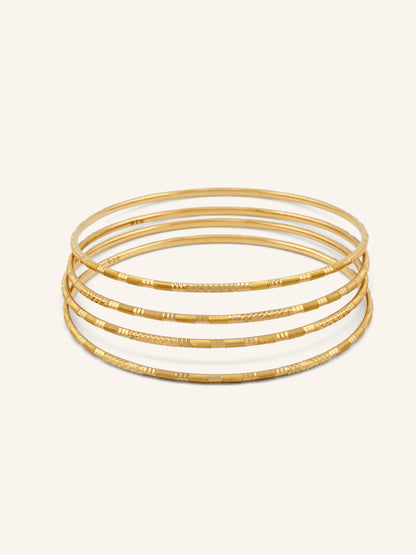 22ct Gold 4 Piece Bangle