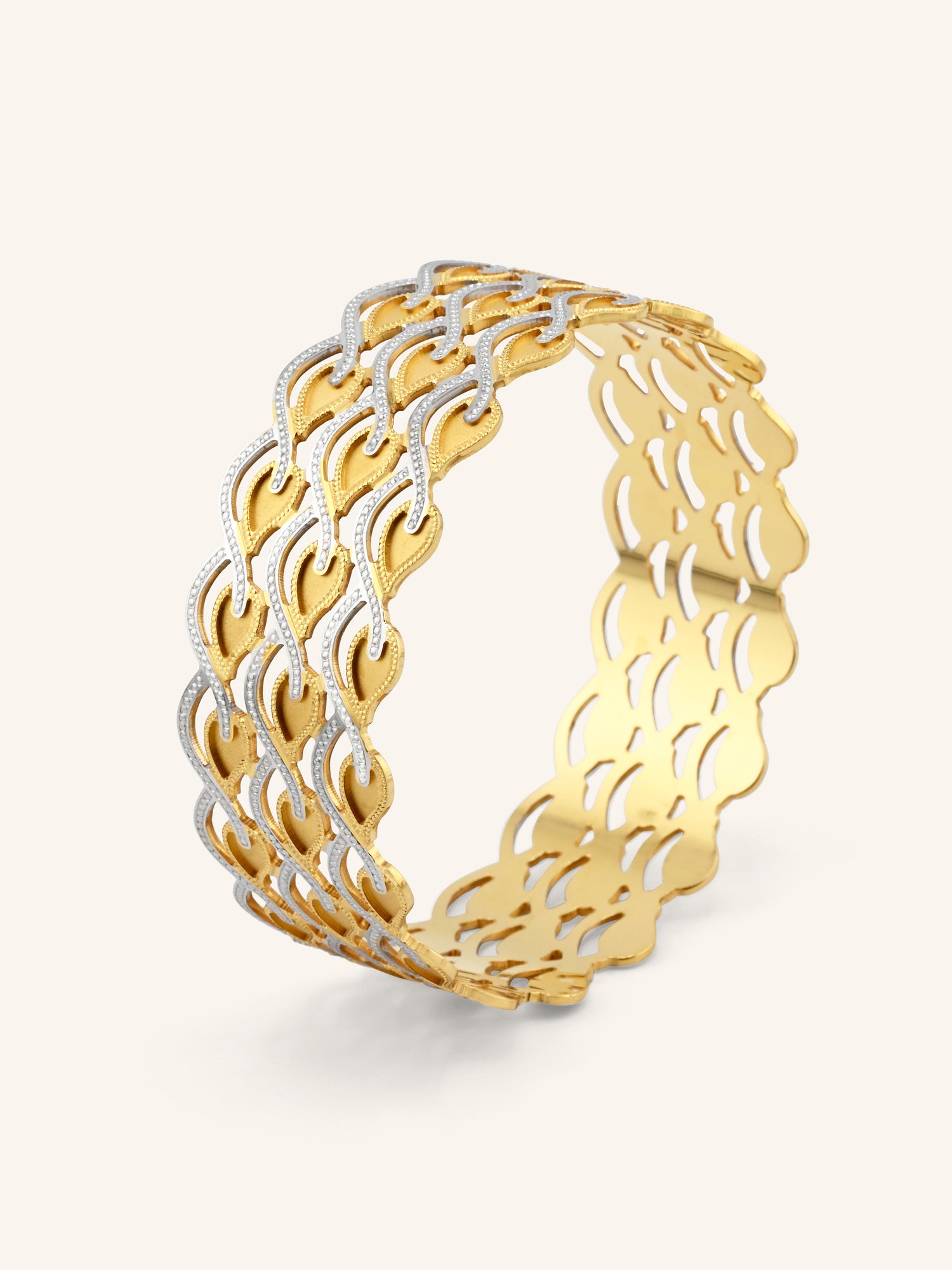 22ct Gold Two Tone 1 Piece Bangle
