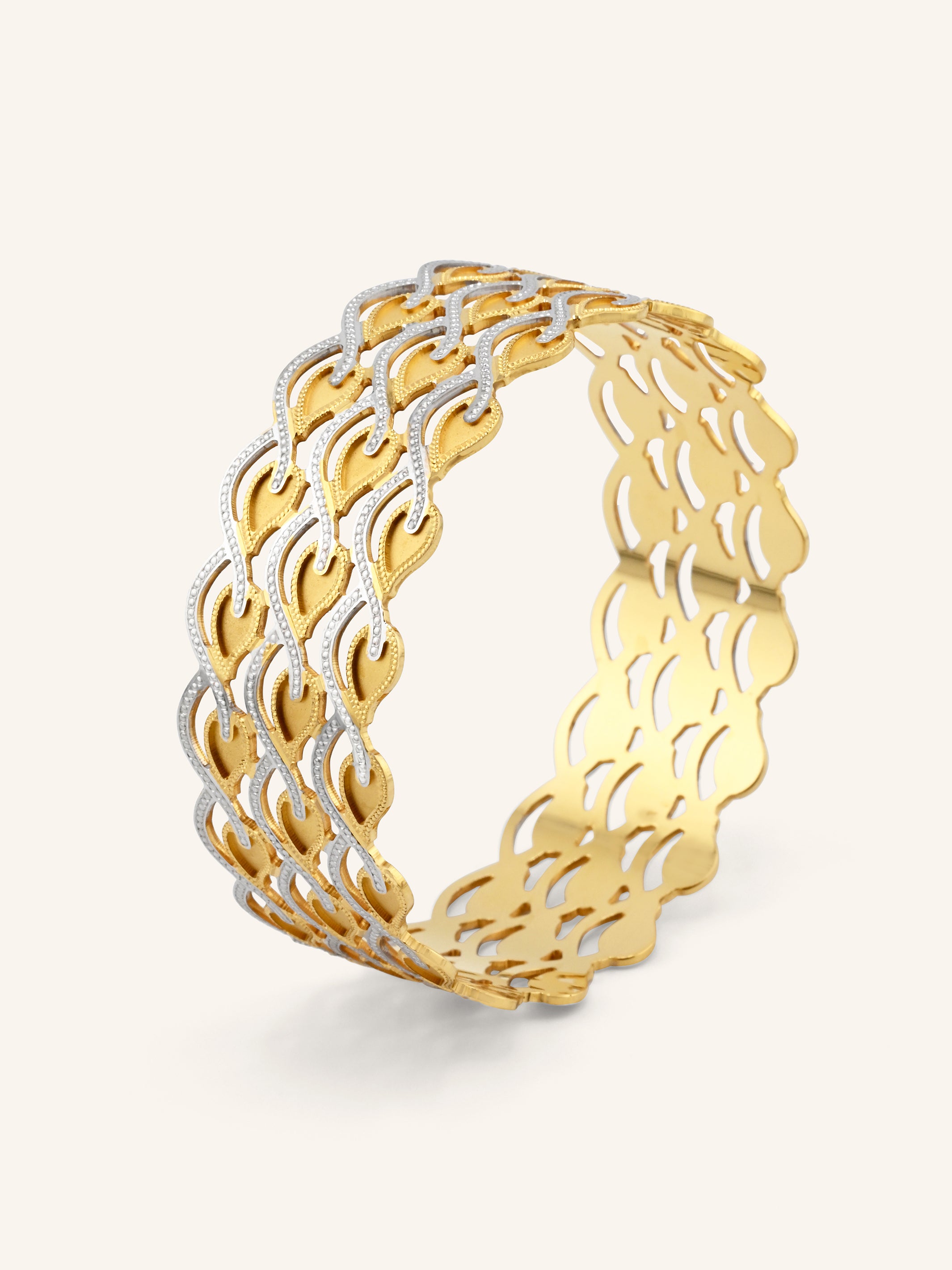 22ct Gold Two Tone 1 Piece Bangle