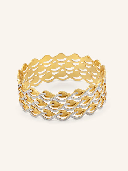 22ct Gold Two Tone 1 Piece Bangle