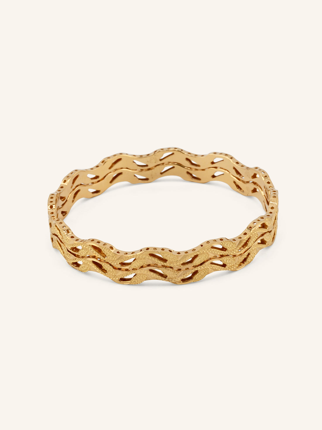 22ct Gold Cut Work 2 Piece Bangle
