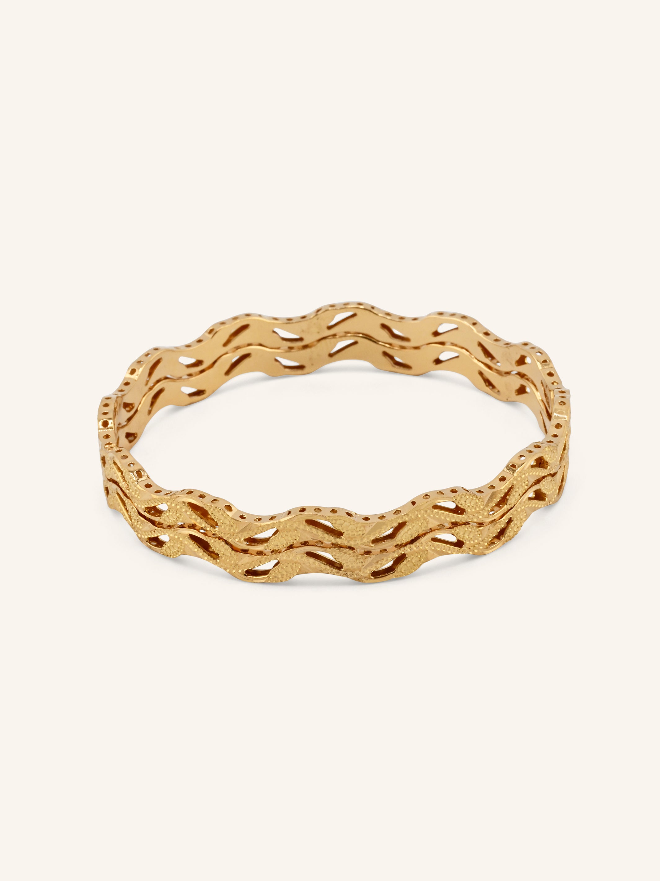 22ct Gold Cut Work 2 Piece Bangle