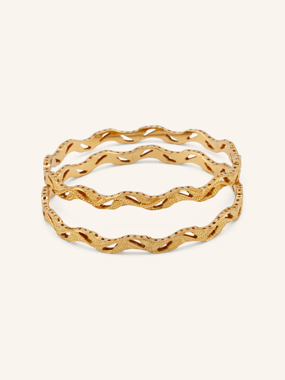 22ct Gold Cut Work 2 Piece Bangle