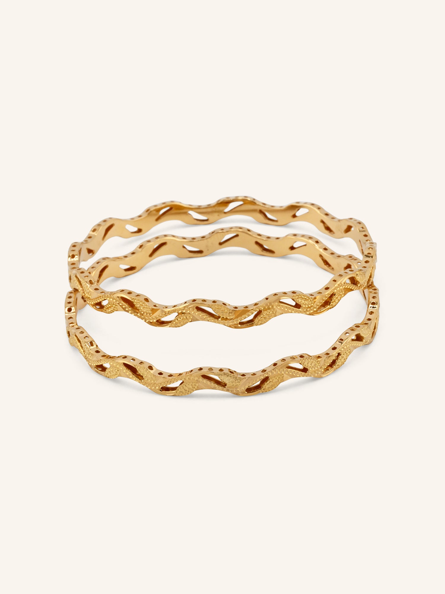 22ct Gold Cut Work 2 Piece Bangle
