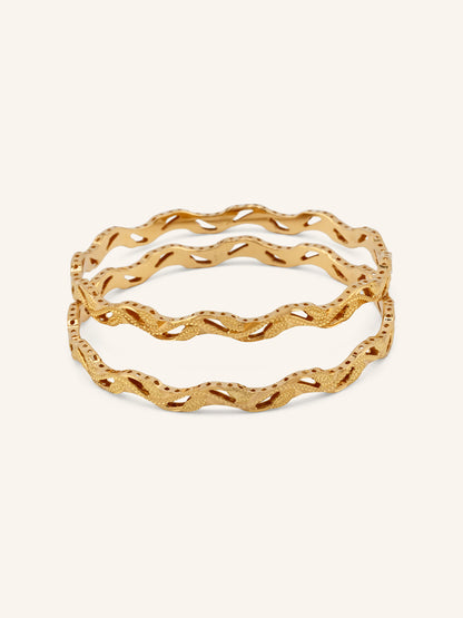 22ct Gold Cut Work 2 Piece Bangle