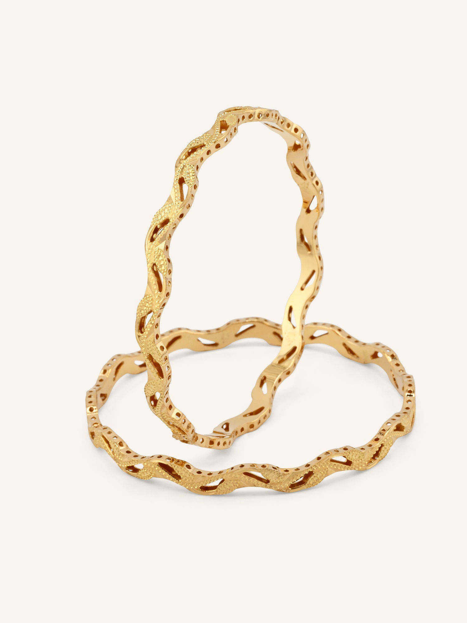 22ct Gold Cut Work 2 Piece Bangle