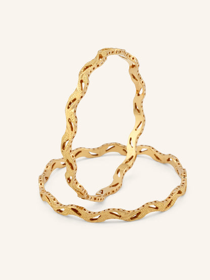 22ct Gold Cut Work 2 Piece Bangle